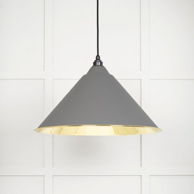 Smooth Brass Hockley Pendant Light in Bluff