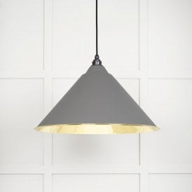 Smooth Brass Hockley Pendant Light in Bluff
