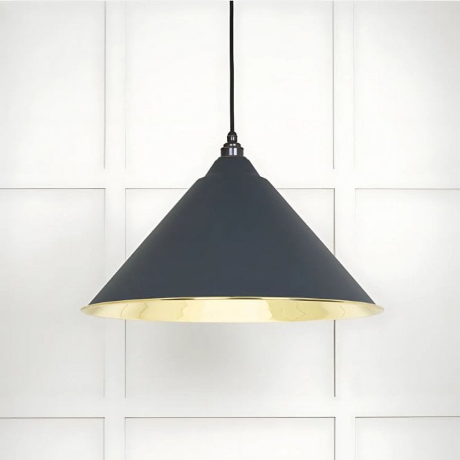 Smooth Brass Hockley Pendant Light in Soot