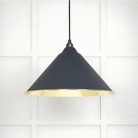Smooth Brass Hockley Pendant Light in Soot