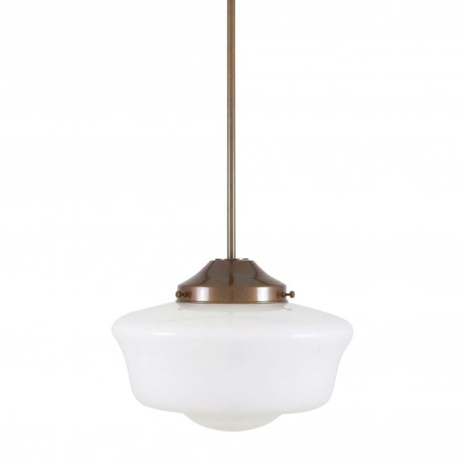 Sofia 1920's Schoolhouse Bar Pendant Light 35cm, Antique Brass
