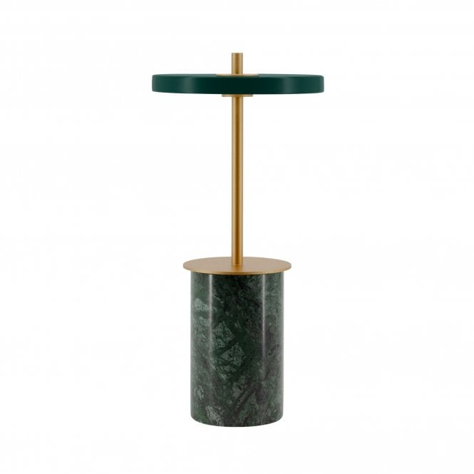 Umage Asteria Move Mini Portable Table Lamp, Green Marble & Brass