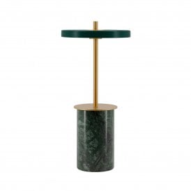 Umage Asteria Move Mini Portable Table Lamp, Green Marble & Brass