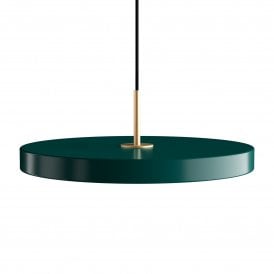 Umage Asteria Plus Pendant Light, Medium, Forest Green, Brass Top