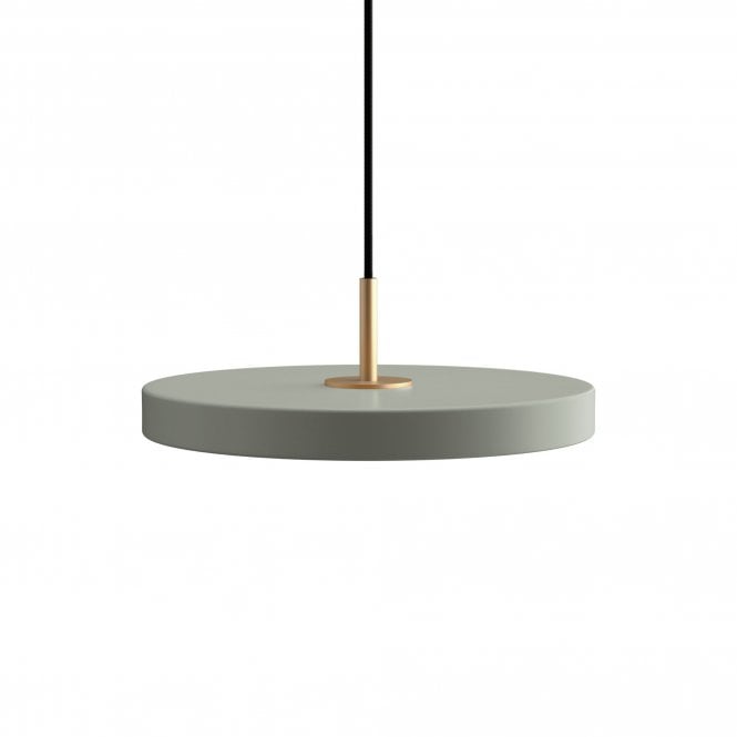 Umage Asteria Plus Pendant Light, Mini, Nuance Olive, Brass Top