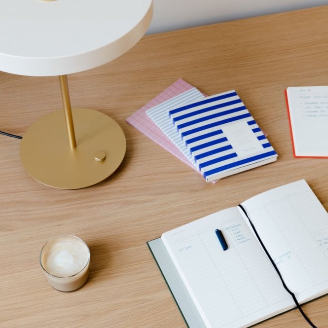 Umage Asteria Table Lamp, Pearl White & Brass