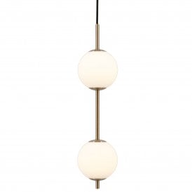 Umage Audrey Two Globe Pendant Light, Brass
