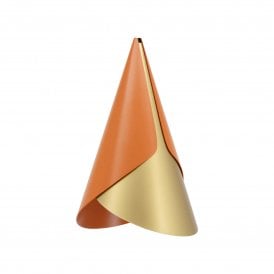 Umage Cornet Nuance Pendant Lamp Shade, Orange & Brass