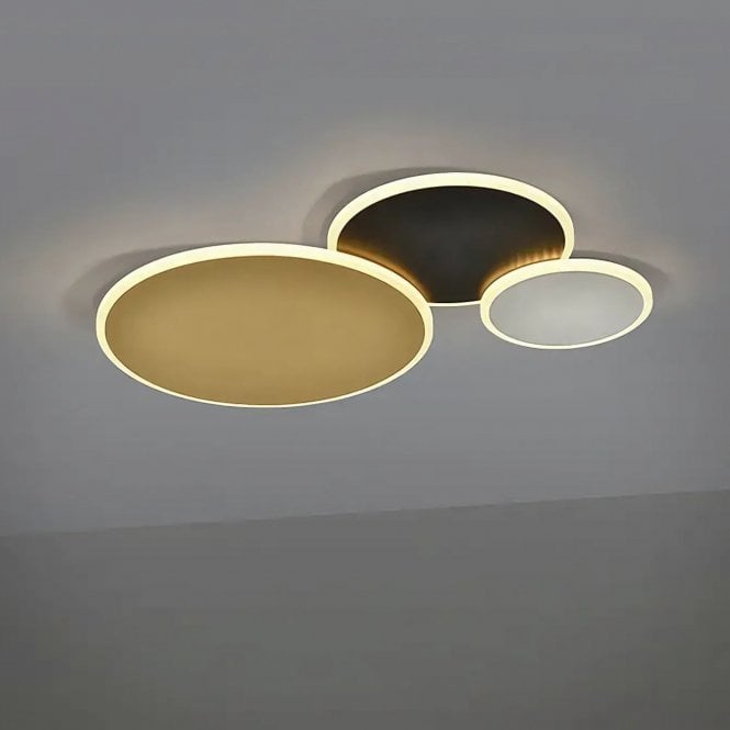 Umbra Flush Ceiling Light, Gold/White/Black