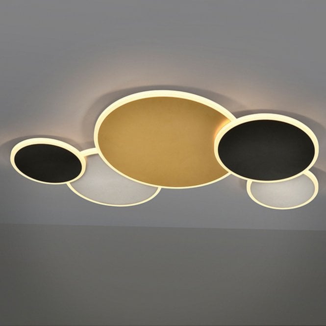 Umbra Large Flush Ceiling Light, Gold/White/Black