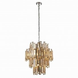 Viviana 12 Light Crystal Chandelier, Chrome & Champagne