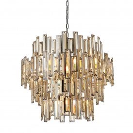 Viviana 15 Light Crystal Chandelier, Chrome & Champagne